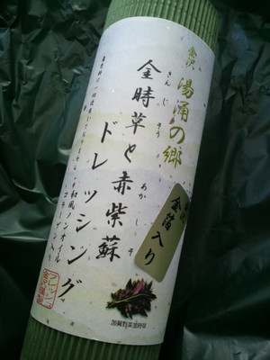 20110102 金時草と赤紫蘇ﾄﾞﾚｯｼﾝｸﾞ.JPG